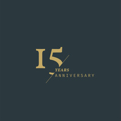 Wall Mural - 15 years anniversary logotype with modern minimalism style. Vector Template Design Illustration.