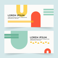 Wall Mural - Geometric design, Abstract Shapes. Modern art. Minimal banner templates for social media post and web internet ads. Vector, illustration 