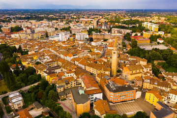 Wall Mural - Picturesque top view of city Pordenone. Italy