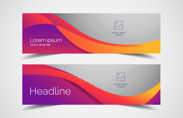 Wall Mural - set of modern design - vector web banners design background or header templates, horizontal advertis