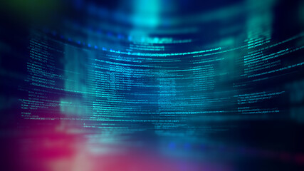 Poster - Programming code abstract technology background of software developer and  Computer script 3d illustration