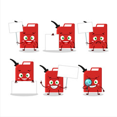 Poster - Red gas tank cartoon character bring information board