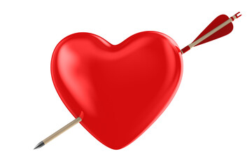 Wall Mural - arrow and heart on white background. isolated 3d illustration