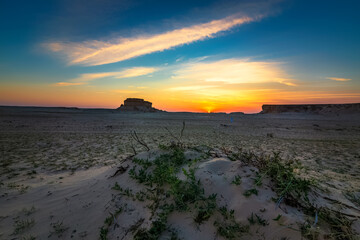 Wall Mural - Beautiful Desert Landscape near Al Sarar Saudi Arabia.