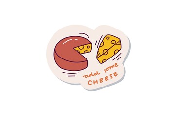 Wall Mural - cute cheese doodle sticker design