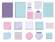 © tiena - Collection of papers for memo - notepads, stickers, notebooks isolated on white background. Vector illustration
