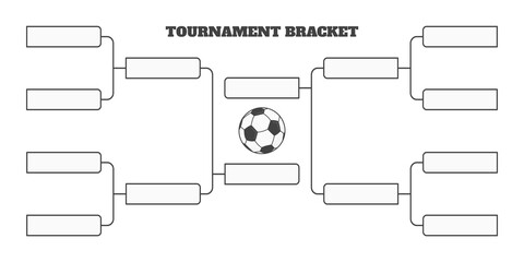 Wall Mural - 8 soccer team tournament bracket championship template flat style design vector illustration isolated on white background. Championship bracket schedule for soccer, football game spreadsheet.