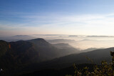 Fototapeta Na ścianę - Mountain peaks covered with fog in Sri Lanka.