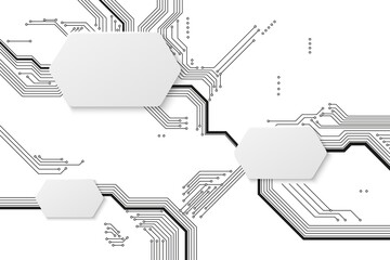 Motherboard background. Technology circuit, tech art graphics with connection lines. Modern engineering board banners vector. Circuit motherboard integrated, system backdrop hardware illustration