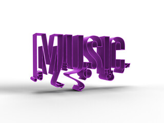 Canvas Print - 3D Render Music Calligraphic line art illustration Design.