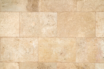 Poster - New  light brown stone wall  closeup