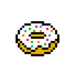 © Two Pixel - 8 bit pixel of donuts. Foods pixel in Vector illustration for cross stitch pattern.