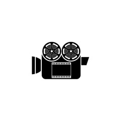 Sticker - Movie camera and frame icon  isolated on white background