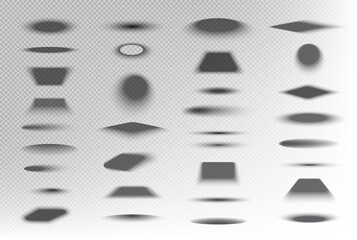 Wall Mural - geometrical shadows. transparent round realistic shapes from boxes oval and square forms decent vect