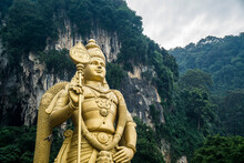 Gigantic Statue Of Murugan, At The Entrance Of The Batu Caves Temple In Kuala Lumpur, Malaysia