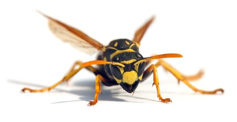 wasp or German yellowjacket isolated on white background