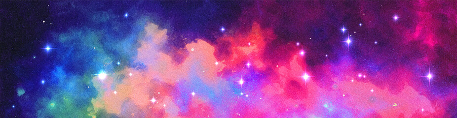 vector cosmic watercolor illustration. colorful space background