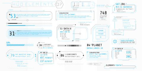 Wall Mural - a set of hud text elements for a futuristic interface.