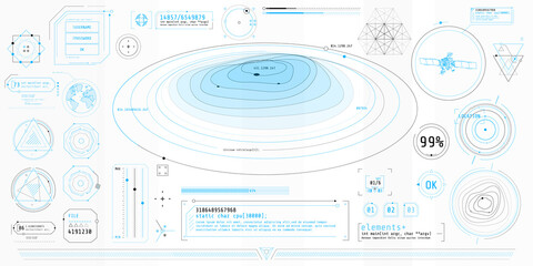 Wall Mural - a set of thin elements on the topic of topography.