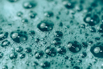 Poster - Beautiful abstract green bubbles background pattern for design. Liquid fluid texture for background, banner.