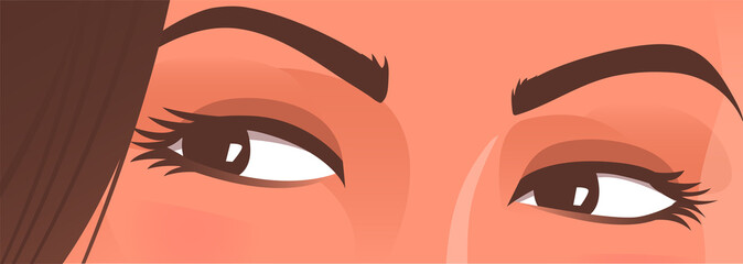 Wall Mural - Beautiful female eyes. Woman gaze. Vector illustration.