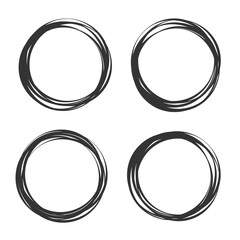 Wall Mural - Doodle sketched circles. Doodle circle ring sketch vector