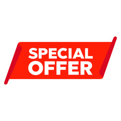 Wall Mural - red vector banner. exclusive offer. sticker or discount label, promotion poster
