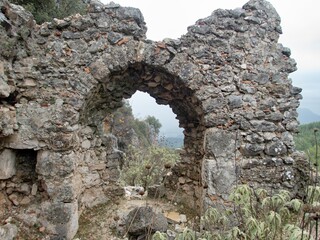 ruin of trebenna ancient city on a historic lycian way in turkey