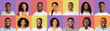 © Prostock-studio - Collage of happy black people smiling on colorful backgrounds