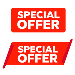 Wall Mural - red banner special offer. vector badge template. exclusive offer