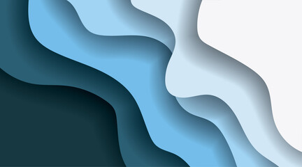 Wall Mural - overlapping wave background. deep sea vector design illustration