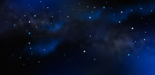 Wall Mural - starry night sky with stars and nebula