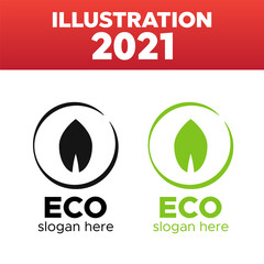 Wall Mural - Nature logo set. Logo fresh, badge green leaf vector.