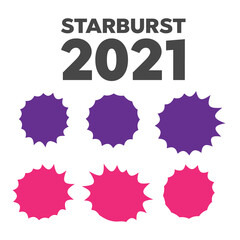 Wall Mural - starburst explosion comic shapes. speech boom bubble
