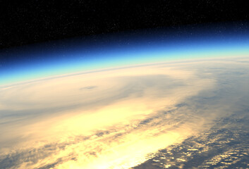 Wall Mural - tropical cyclone as seen from space, 3d illustration