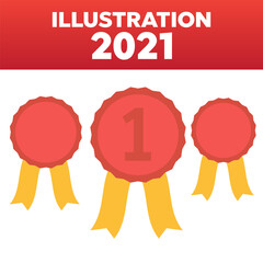 Wall Mural - flat badges set. collection circle ribbon emblem