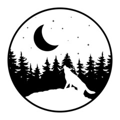 Wall Mural - wolf icon vector set. animals illustration sign collection. wild life symbol.