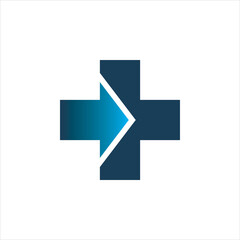 Poster - medical plus arrow logo design