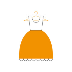 Sticker - dress icon isolated vector design