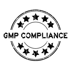 Canvas Print - Grunge black GMP (Good manufacuturing practice) compliance word round rubber seal stamp on white background