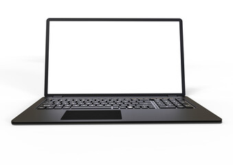 Wall Mural - 3D render of a laptop with blank screen