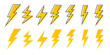 Set Modern Lightning bolt vector illustration. Lighting Flash Icons Collection