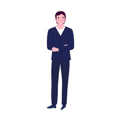 Poster - business man character male professional flat isolated design