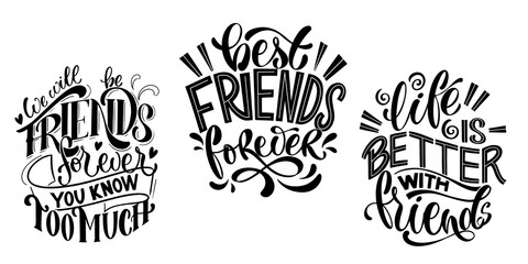 quote about friends. happy friendship day phrase. vector design elements for t-shirts, bags, posters
