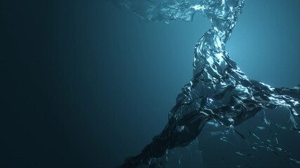 Wall Mural - water flowing patterns fx texture animation loop/ 4k animation of an abstract water fx flowing textu