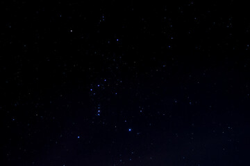 mysterious and beautiful constellation of orion during cold night, poland