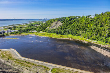 Park de la Chute-Montmorency located between the river and the cliffs (10 km east of Quebec City), it's one of provinces most spectacular sites with Montmorency falls. Quebec, Canada, North America.