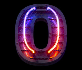 Wall Mural - Heavy metal ultra neon font. Letter O.