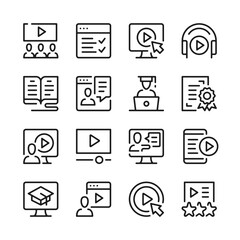 Wall Mural - video tutorials line icons set. modern graphic design concepts, simple outline elements collection. 