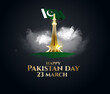 © Art Kovalenco - Pakistan vector illustration. Happy Pakistan Day on March 23rd. National holiday in Pakistan commemorating the Lahore Resolution passed on 23 March